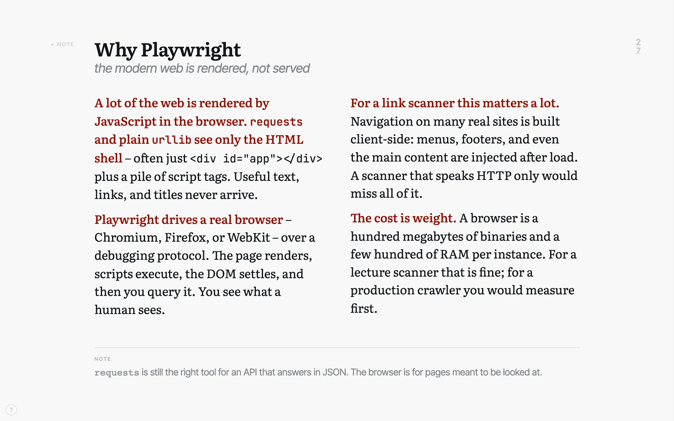 The same slide with the shortening switched off: all four paragraphs in full, laid out in two columns.