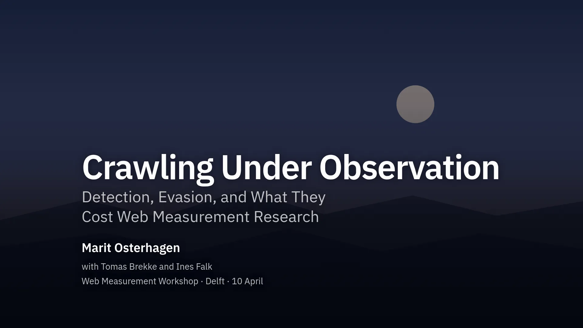 A title slide where a picture fills the frame and the type is reversed out of a dark gradient over it.